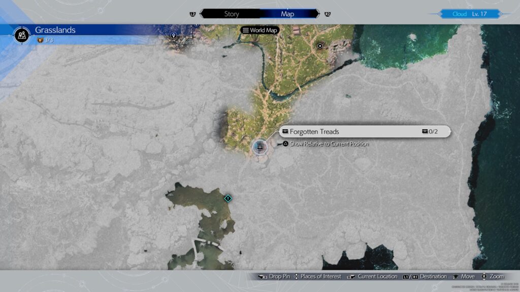 Forgotten Treads Cache Location Map