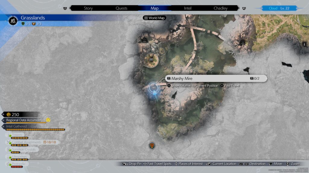 Marshy Mire Cache Location Map