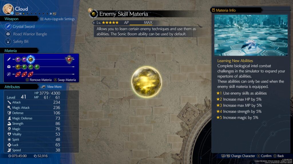 Final Fantasy VII Rebirth Best Materia Enemy Skill Materia