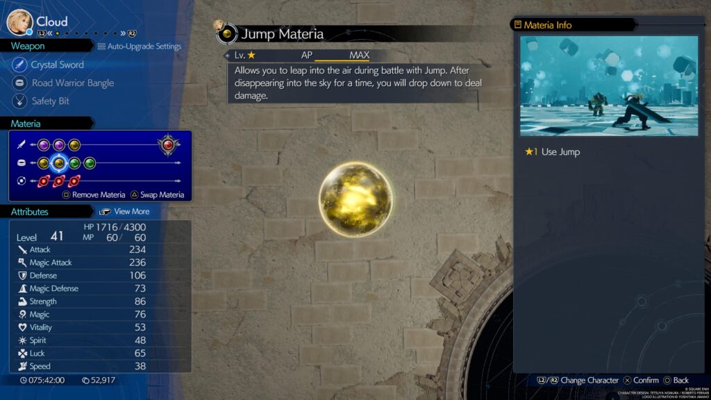 Final Fantasy VII Rebirth Best Materia Jump Materia