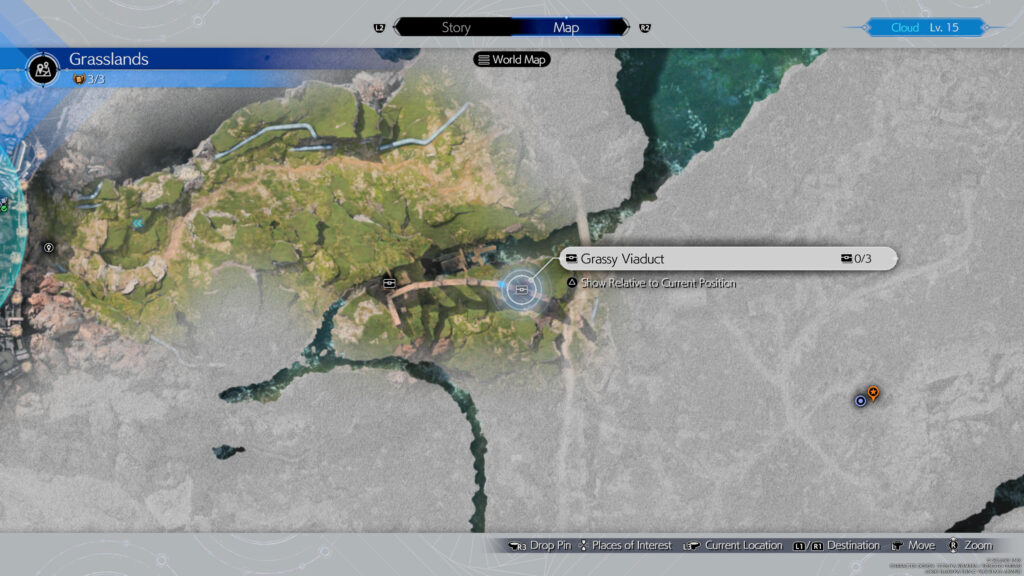 Final Fantasy VII Rebirth Grassy Viaduct Map