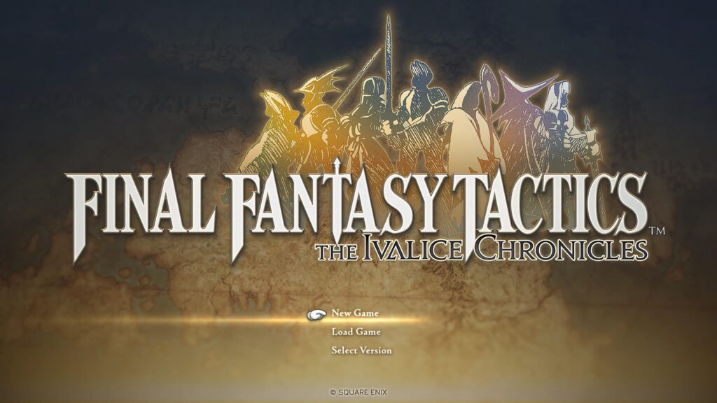 Final Fantasy Tactics Main Menu